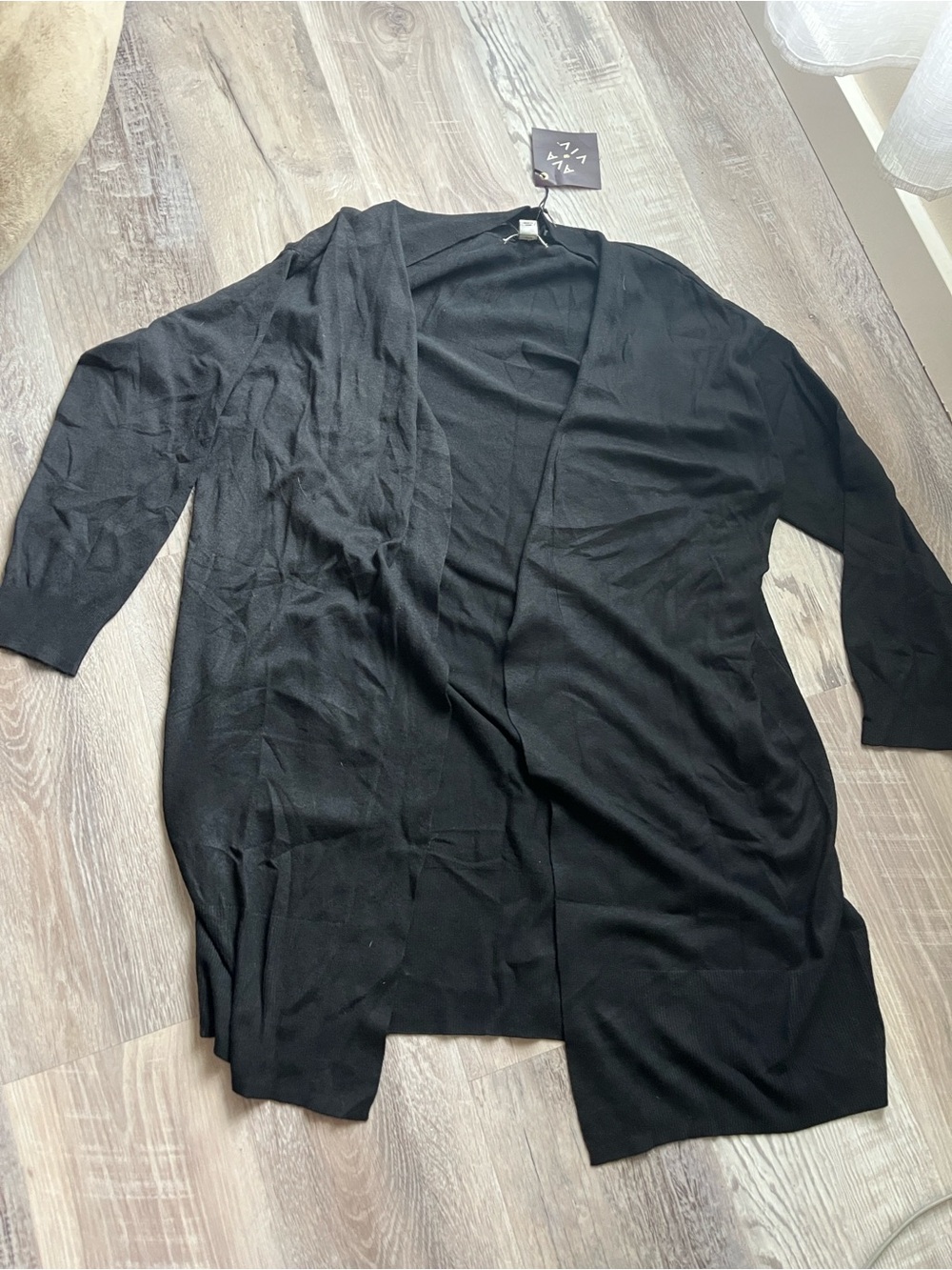 Ava & Viv Black Open-Front Women's Cardigan